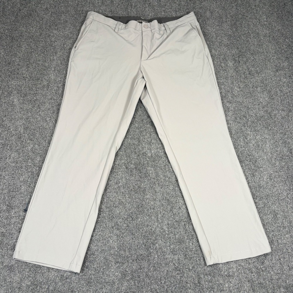 Dockers Mens Go-To Chino Pants 38x30 Grey Polyester DM35WB605S Casual Trousers